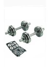 15KG Krom Çantalı Dambıl Seti – Spor ve Egzersiz Dambıl Seti