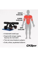 4 Tekerlekli Mekik Aleti – Karın Kası Çalıştırma & Evde Spor Ekipmanı