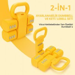 Ayarlanabilir Dambıl ve Kettlebell Seti 5,5 Kg Sarı