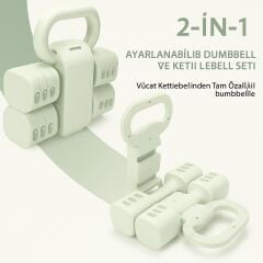 Ayarlanabilir Dambıl ve Kettlebell Seti 5,5 Kg Yeşil