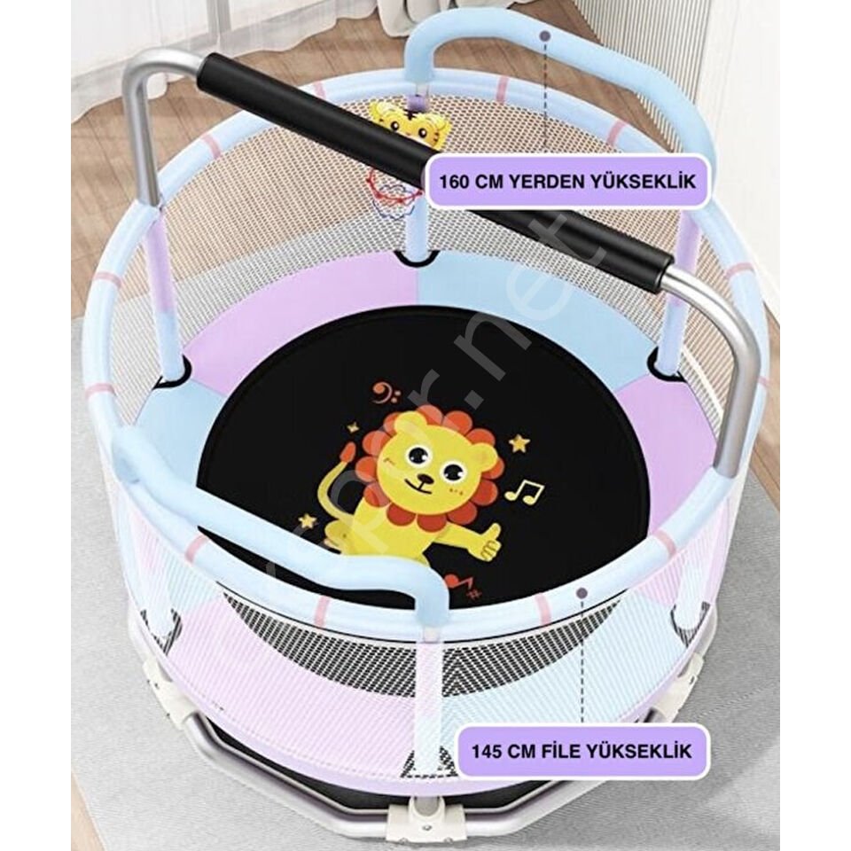 150 CM Trambolin – Korumalı Çocuklara Özel Fileli Büyük Boy Trambolin