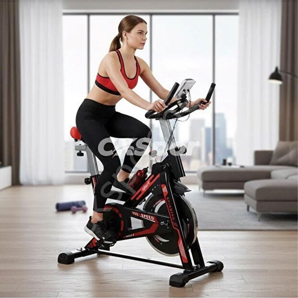 Kırmızı Spinning Bisiklet – Profesyonel Kondisyon Bisikleti