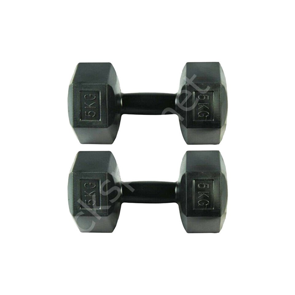 2 x 5 KG Plastik Dambıl Siyah