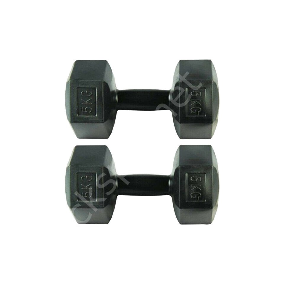 2 x 5 KG Plastik Dambıl Siyah