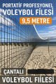 CKSPOR 9.5 Metre Taşınabilir Profesyonel Voleybol Filesi 4 Tarafi Bantlı ve Özel Taşıma Çantalı