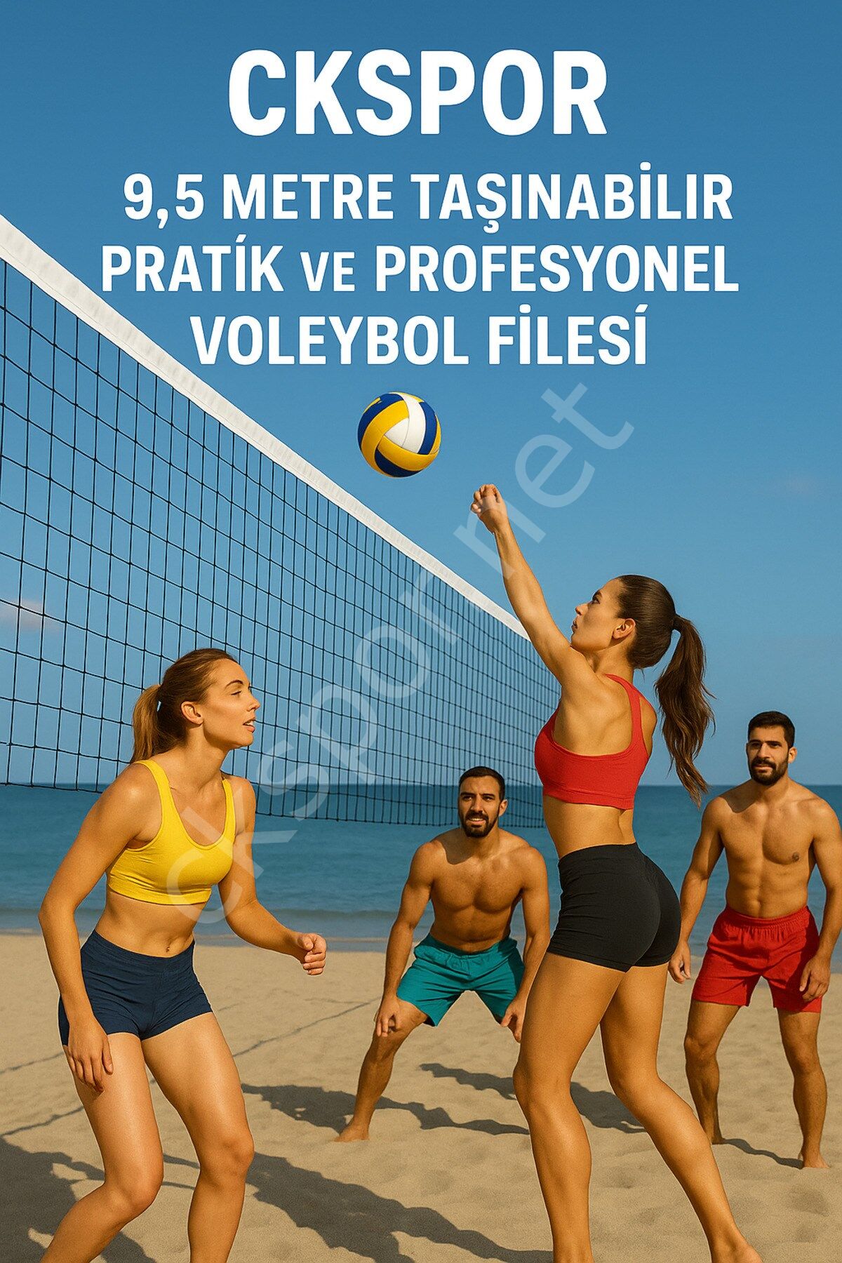 CKSPOR 9.5 Metre Taşınabilir Profesyonel Voleybol Filesi Özel Taşıma Çantalı