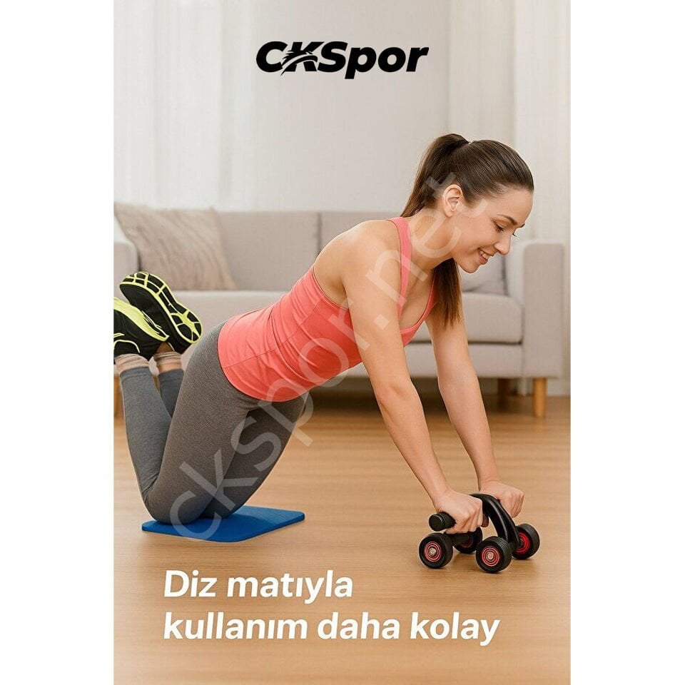 4 Tekerlekli Mekik Aleti – Karın Kası Çalıştırma & Evde Spor Ekipmanı