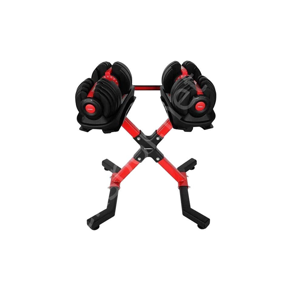 Dambıl Standı Kırmızı – Ev Spor ve Ağırlık Dambıl Rafı