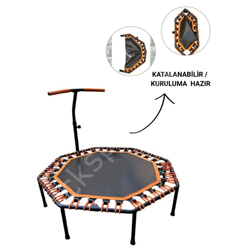 135 CM Sekizgen Katlanabilir Ev Tipi Katlanır Turuncu Trambolin