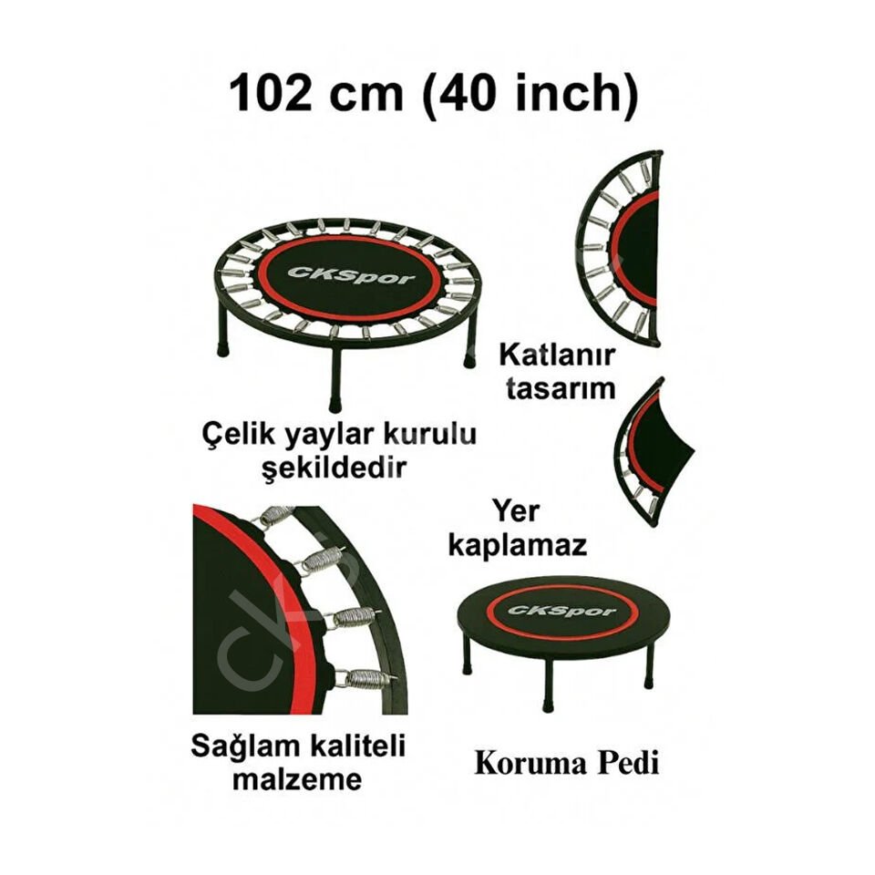 102 CM Katlanabilir Hazır Kurulum Trambolin Kırmızı