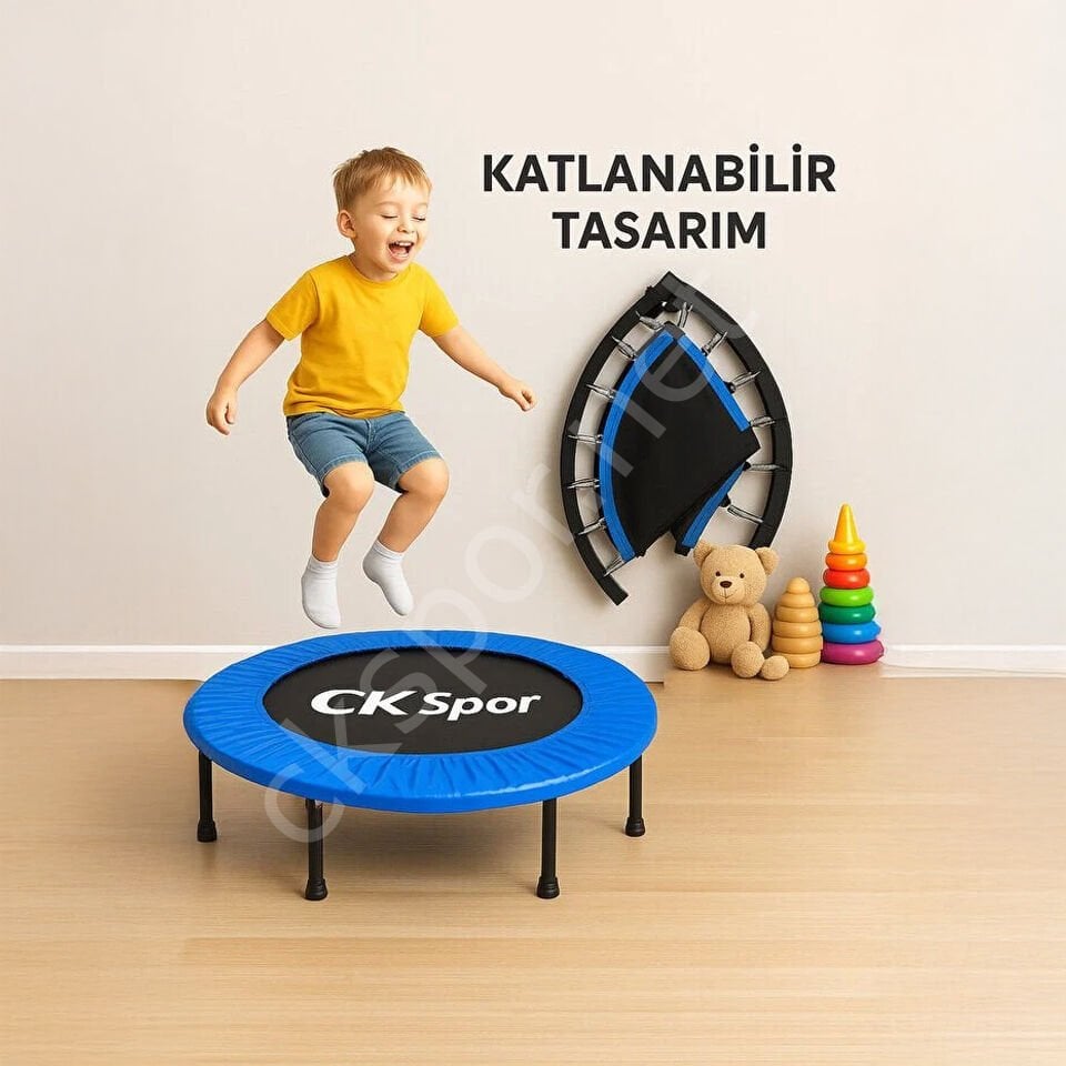 102 CM Katlanabilir Hazır Kurulum Trambolin Mavi