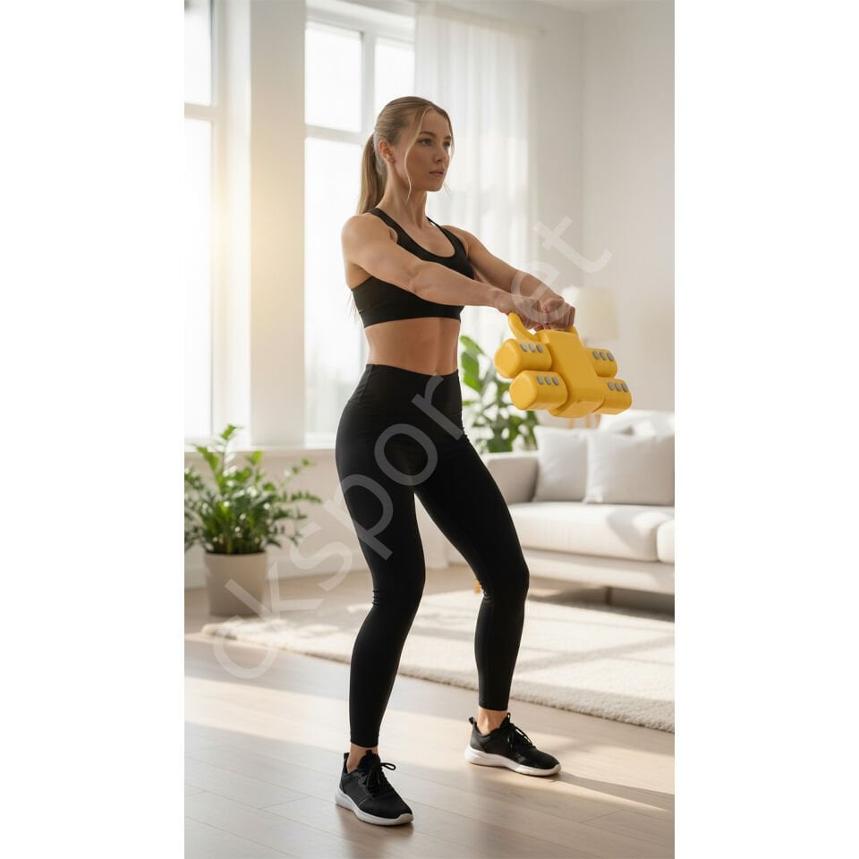 Ayarlanabilir Dambıl ve Kettlebell Seti 5,5 Kg Sarı