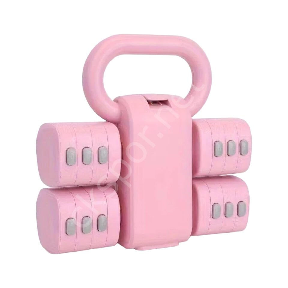 Ayarlanabilir Dambıl ve Kettlebell Seti 5,5 Kg Pembe