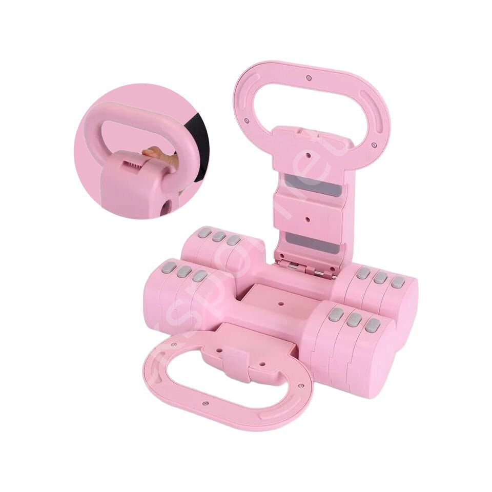 Ayarlanabilir Dambıl ve Kettlebell Seti 5,5 Kg Pembe