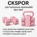 Ayarlanabilir Dambıl ve Kettlebell Seti 5,5 Kg Pembe
